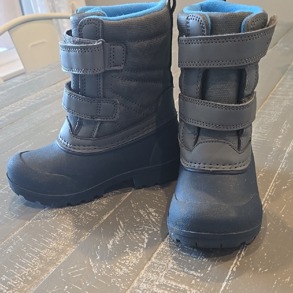 Carter's Blue and Gray Waterproof Rain Boots with Velcro Straps